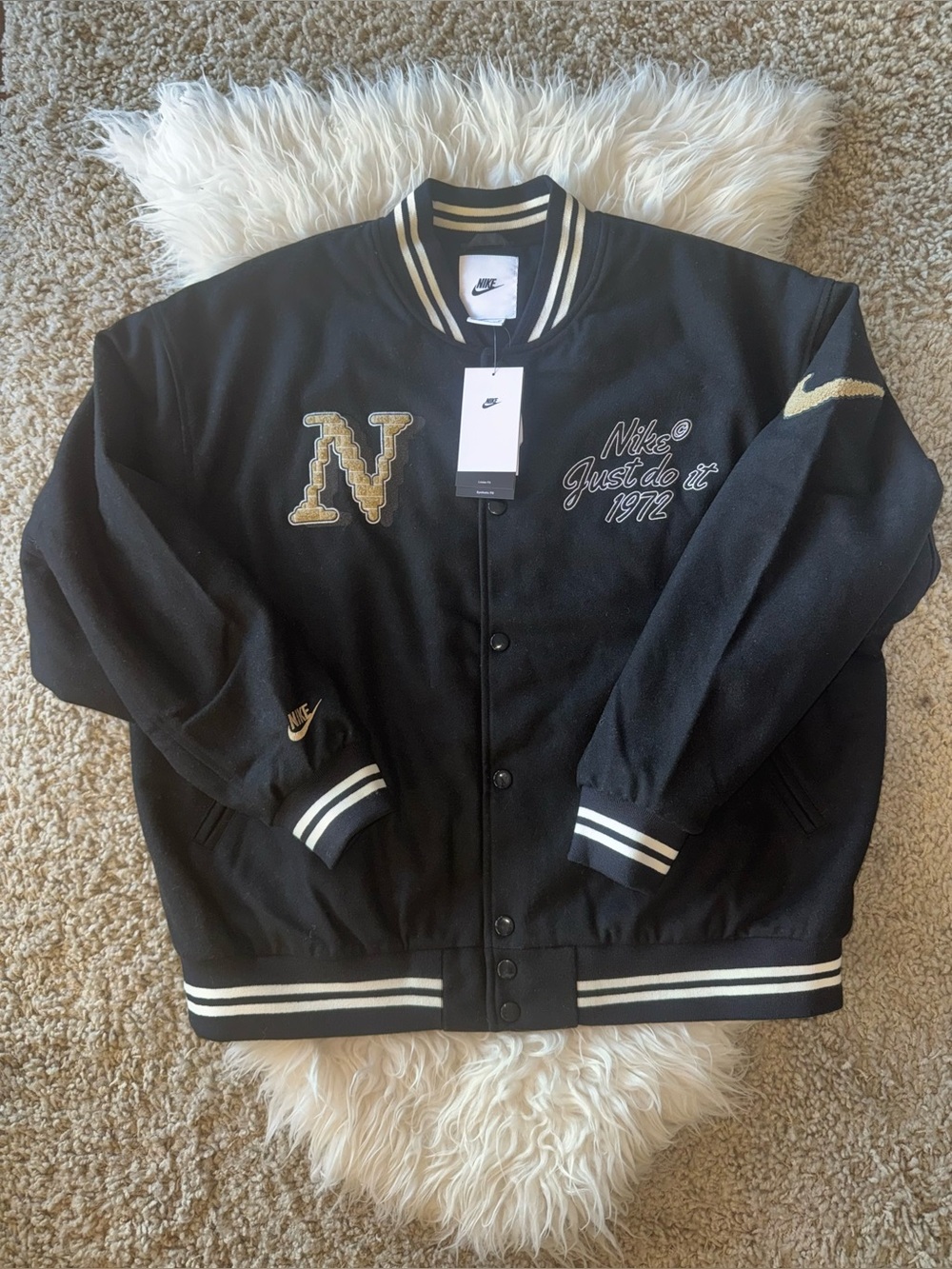 Nike NSW Club black Varsity Wool Jacket Japan*NWT